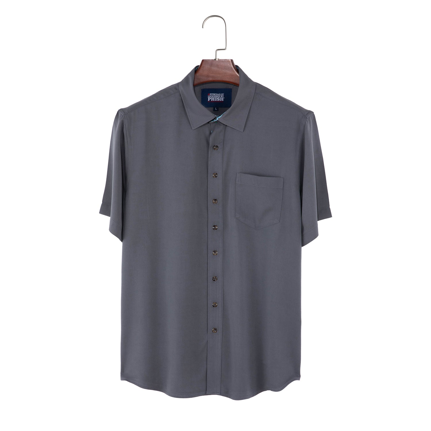 Phish Relaxed Short Sleeve Button Down Teal Donut in Grey - Section 119