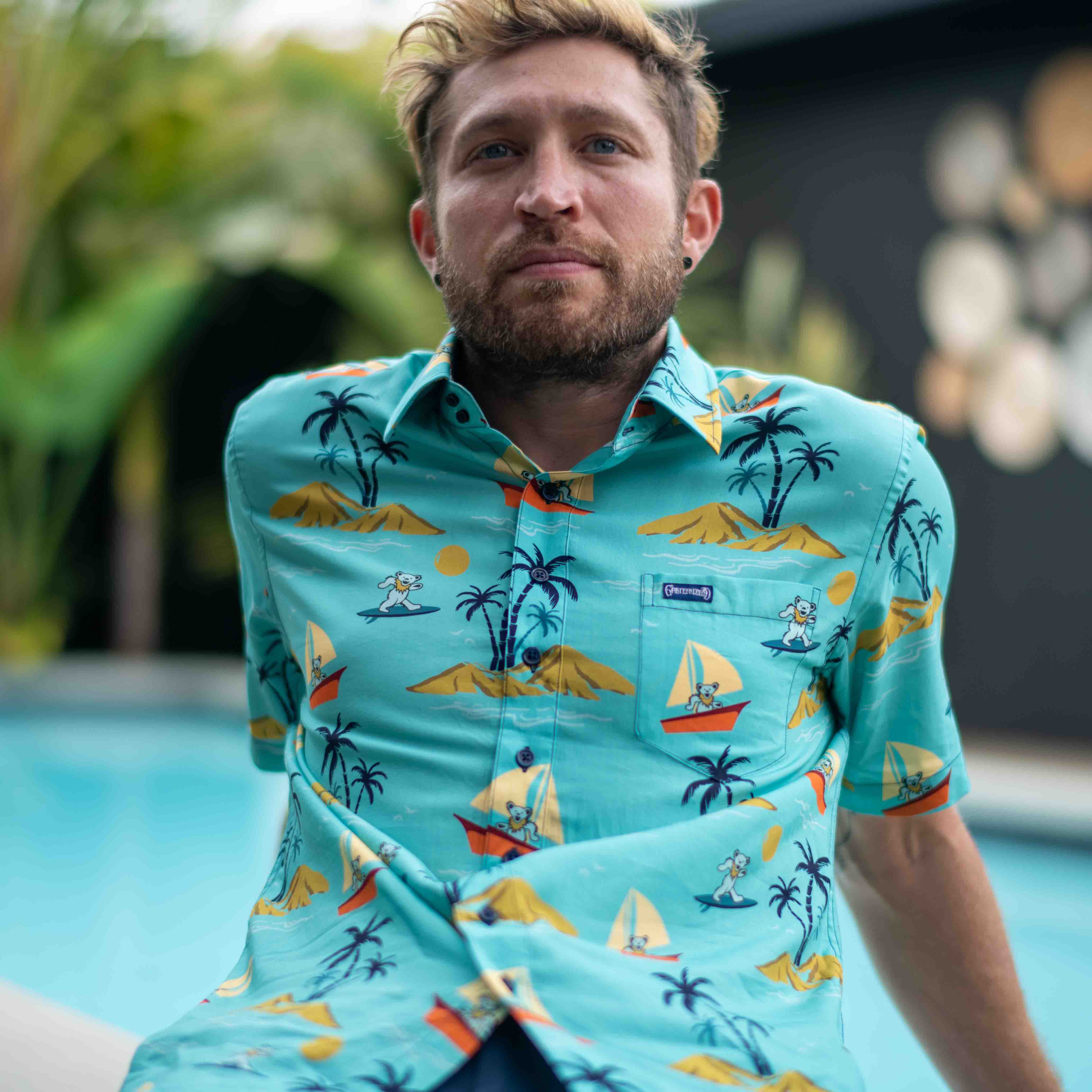 Grateful Dead Sailboats & Bears Relaxed Short Sleeve Button Down - Section 119