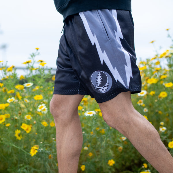 Grateful Dead Mesh Black & White Steal Your Face Shorts– Section 119