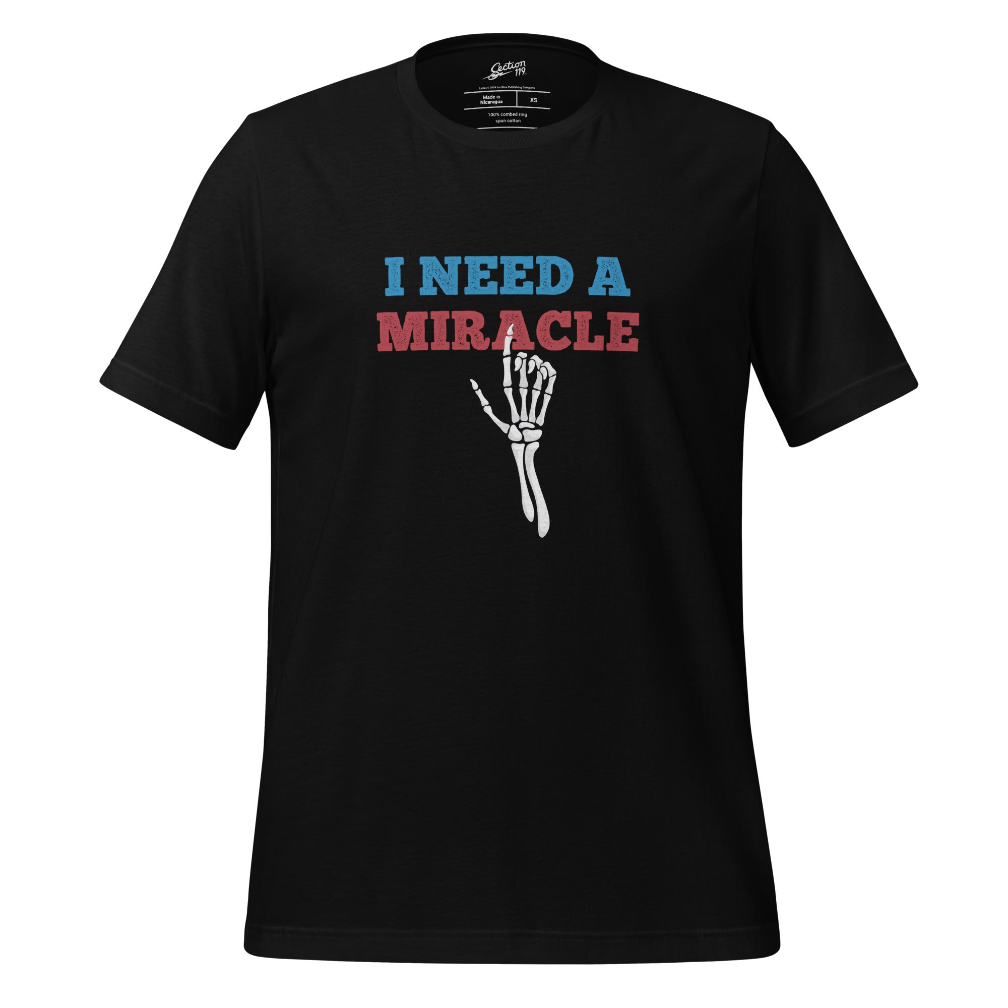 Grateful Dead Lyrics Eco T-Shirt: I Need a Miracle in Black - Section 119