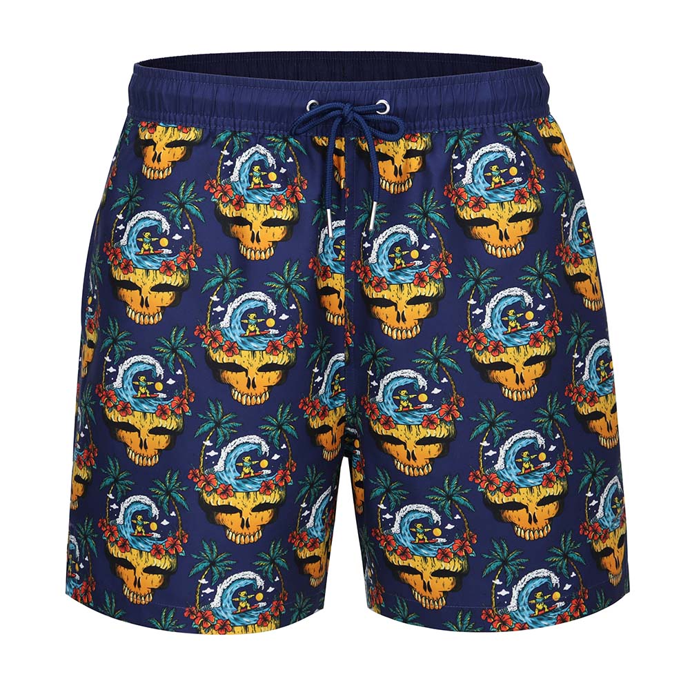 Grateful Dead Swim Trunk Surfing Stealie in Navy - Section 119