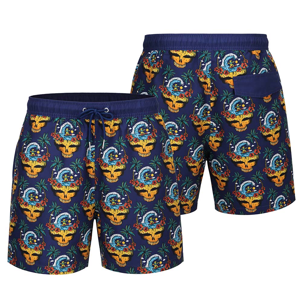 Grateful Dead Swim Trunk Surfing Stealie in Navy - Section 119