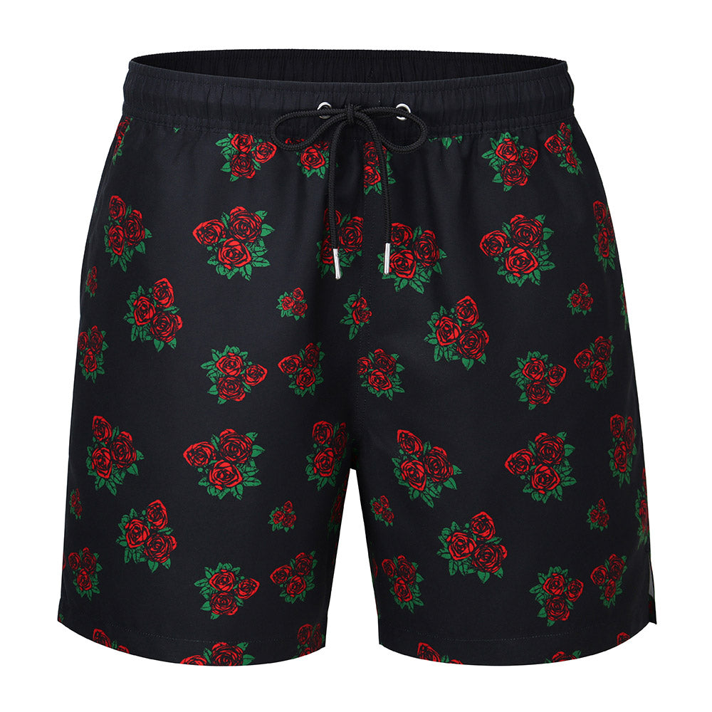 Grateful Dead Swim Trunk All Over Roses in Black - Section 119