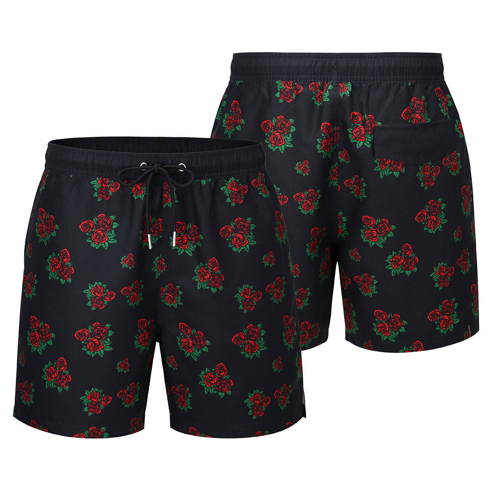 Grateful Dead Swim Trunk All Over Roses in Black - Section 119