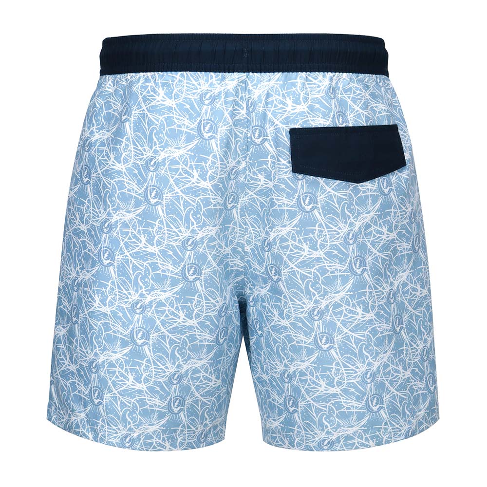Grateful Dead Swim Trunk Light Blue Stealie Blossom - Section 119
