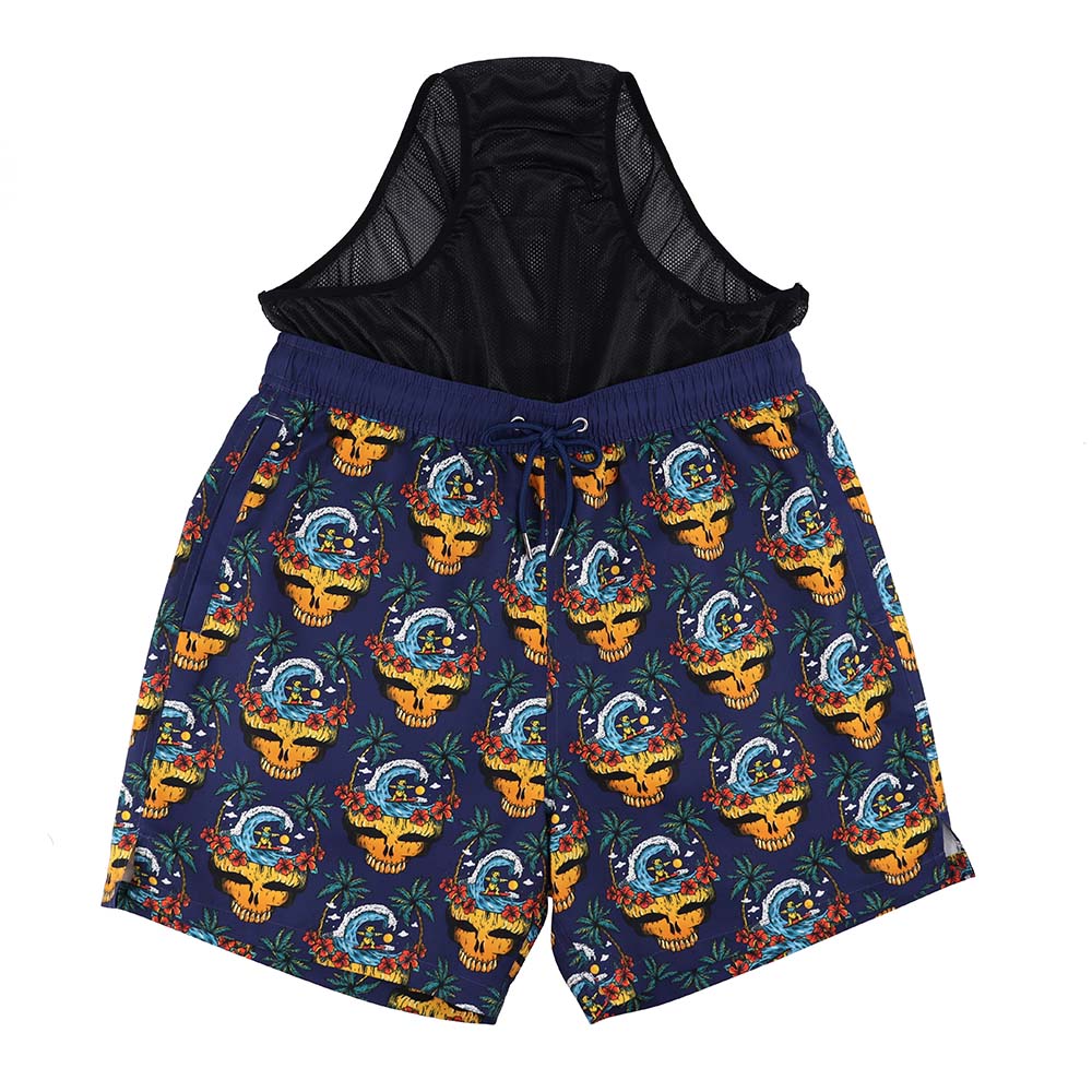 Grateful Dead Swim Trunk Surfing Stealie in Navy - Section 119