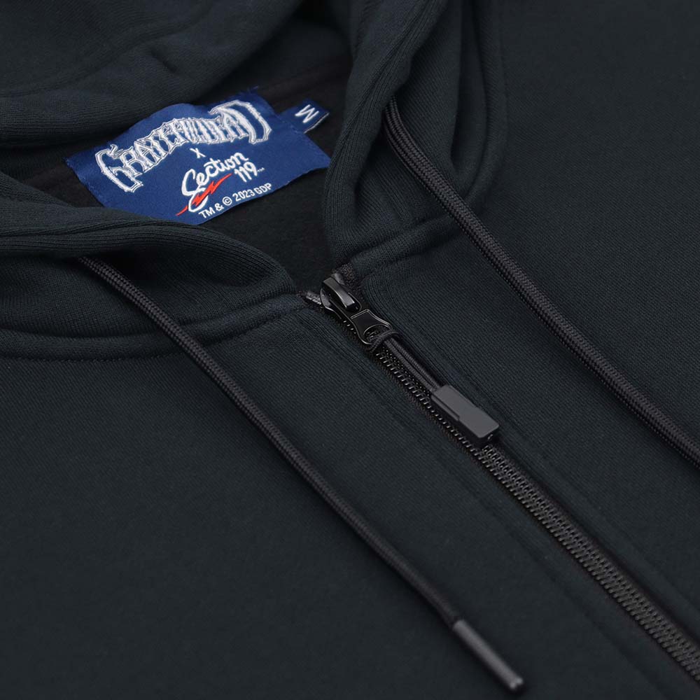 Grateful Dead Zip -Up Hoodie Black White Skeleton - 350gsm - Section 119