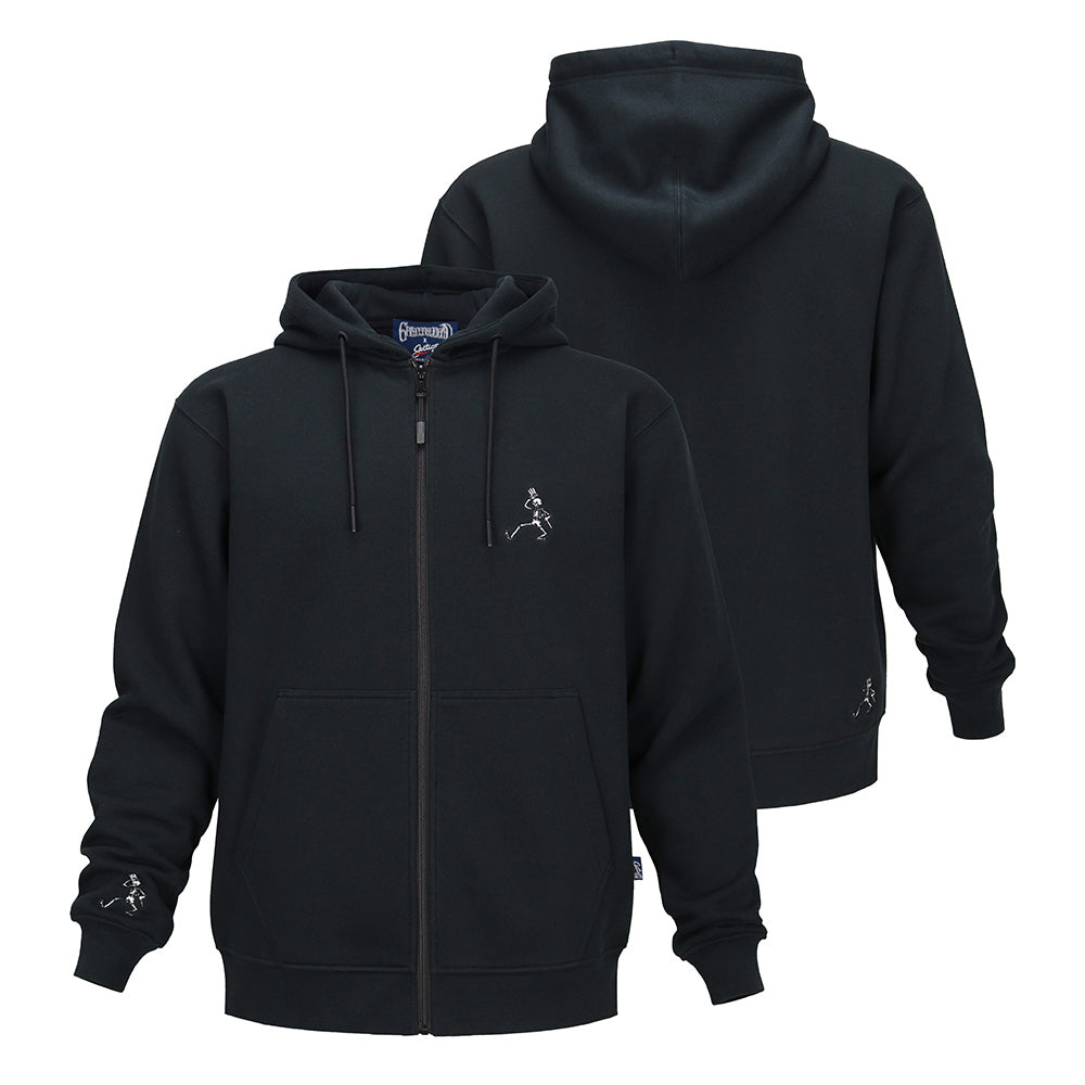 Grateful Dead Zip -Up Hoodie Black White Skeleton - 350gsm - Section 119