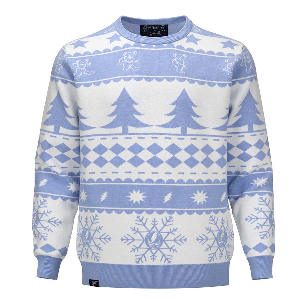 Grateful Dead Sweater Winter In White And Blue - Section 119