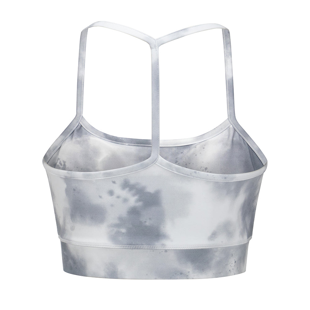 Gd Sports Bra Long Line Tie Dye Black Bolt In Grey And White - Section 119