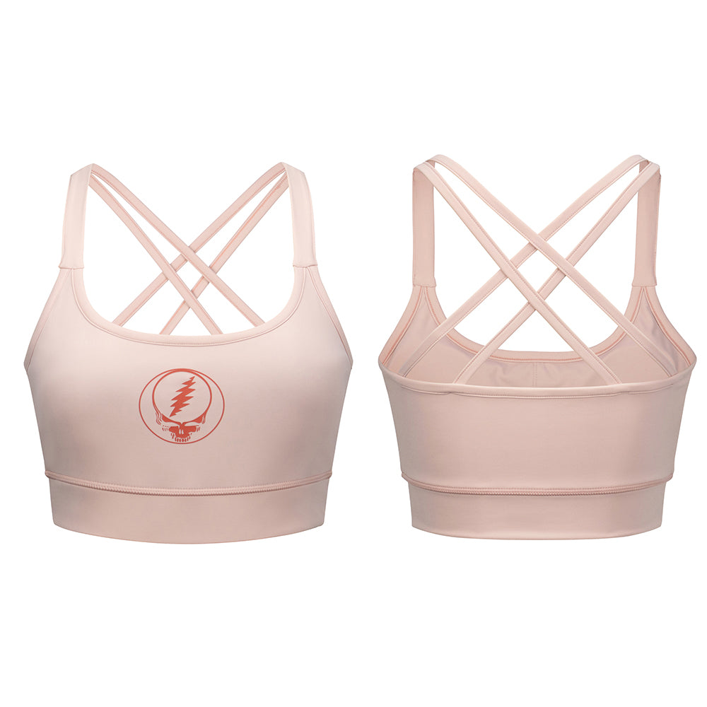 GD Sports Bra Long Line Stealie on Pink - Section 119