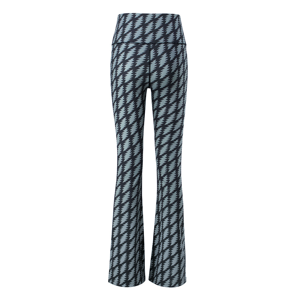 Grateful Dead High Rise Flared Pants All Over Bolt In Grey And Black - Section 119