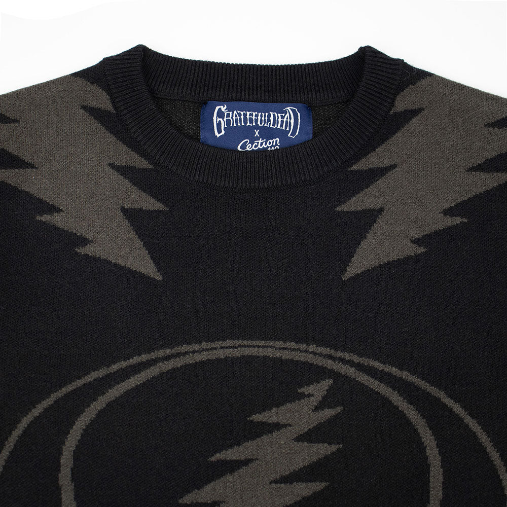 Premium Grateful Dead Women's Fitted Stealie And Bolt Sweater - Section 119