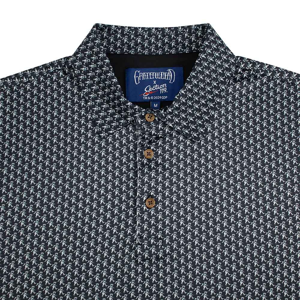 Grateful Dead Full Spectrum Dancing Bear Dry Fit Polo - Section 119