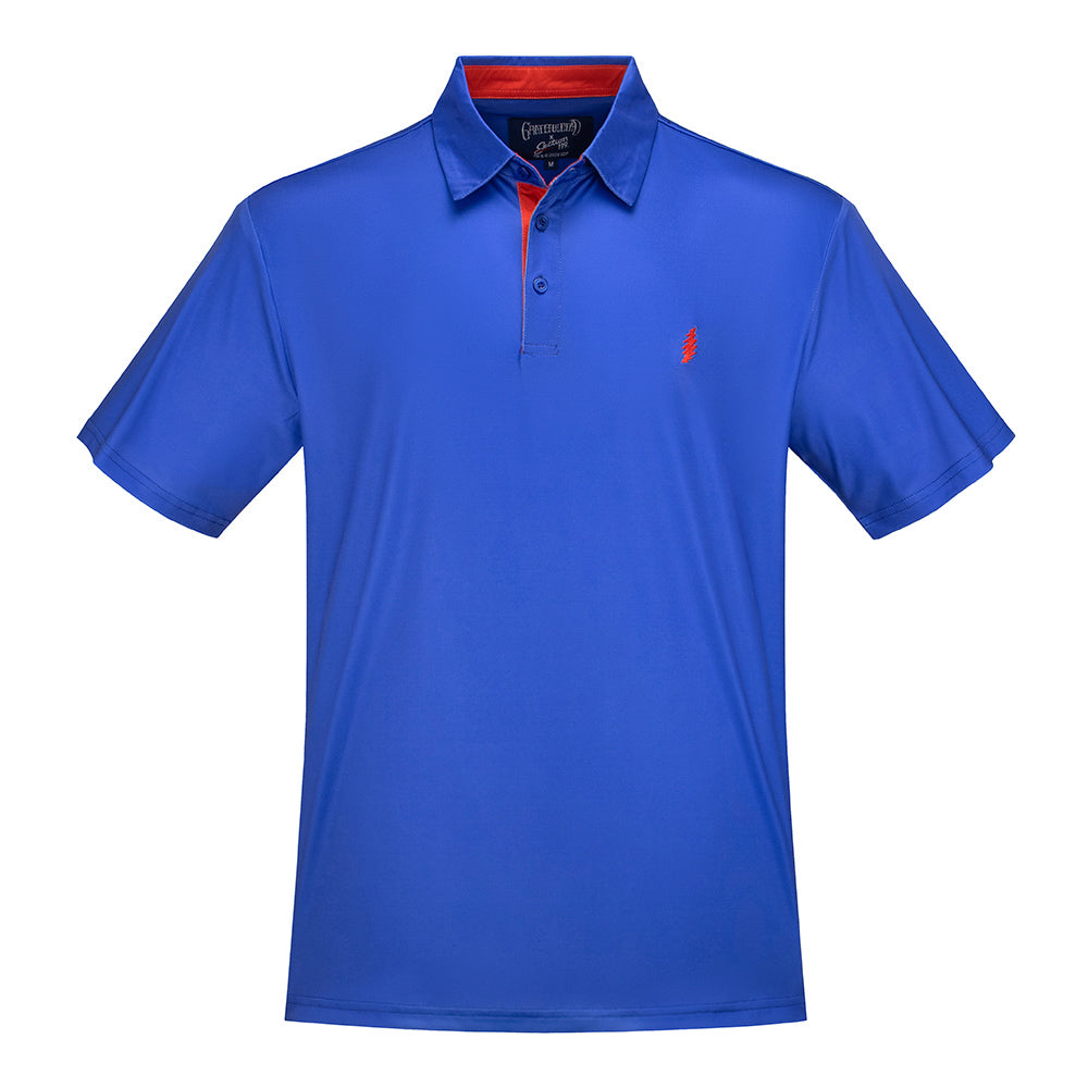 Grateful Dead Performance Polo Bolt Red and Royal Blue - Section 119