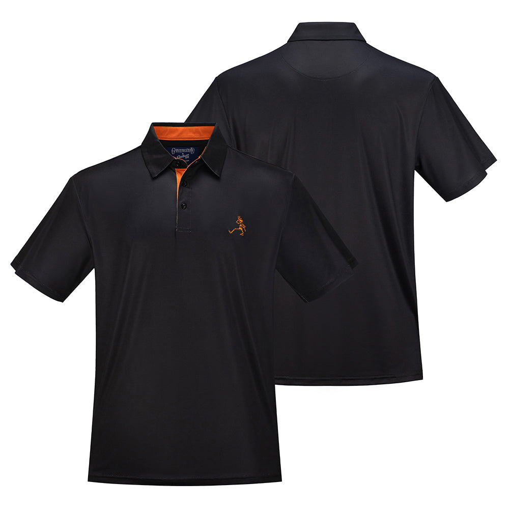 Grateful Dead Performance Polo Orange Skeleton and Black - Section 119