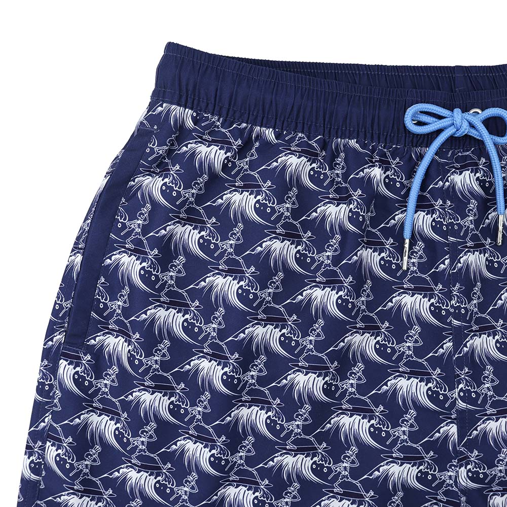 Grateful Dead Swim Trunk Skeleton on Navy - Section 119