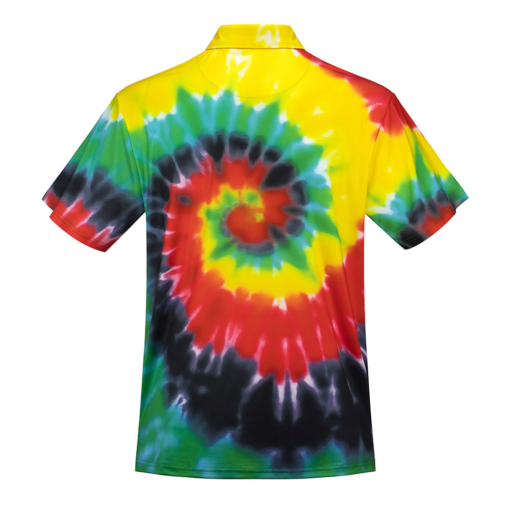 Grateful Dead Performance Polo Tie-dye Red, Green & Yellow - Section 119
