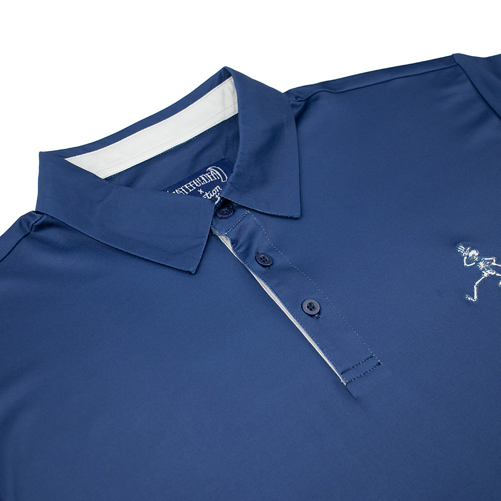 Grateful Dead Performance Polo Grey Skeleton and Navy - Section 119