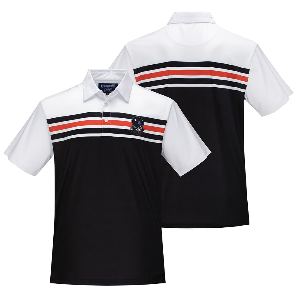 GD Dry Fit Polo Space Your Face in Black and Red Stripes - Section 119