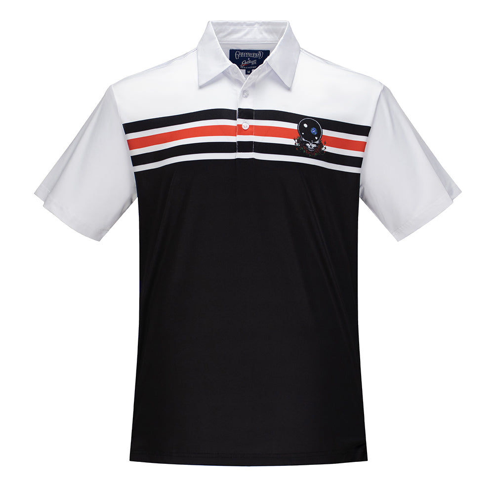GD Dry Fit Polo Space Your Face in Black and Red Stripes - Section 119