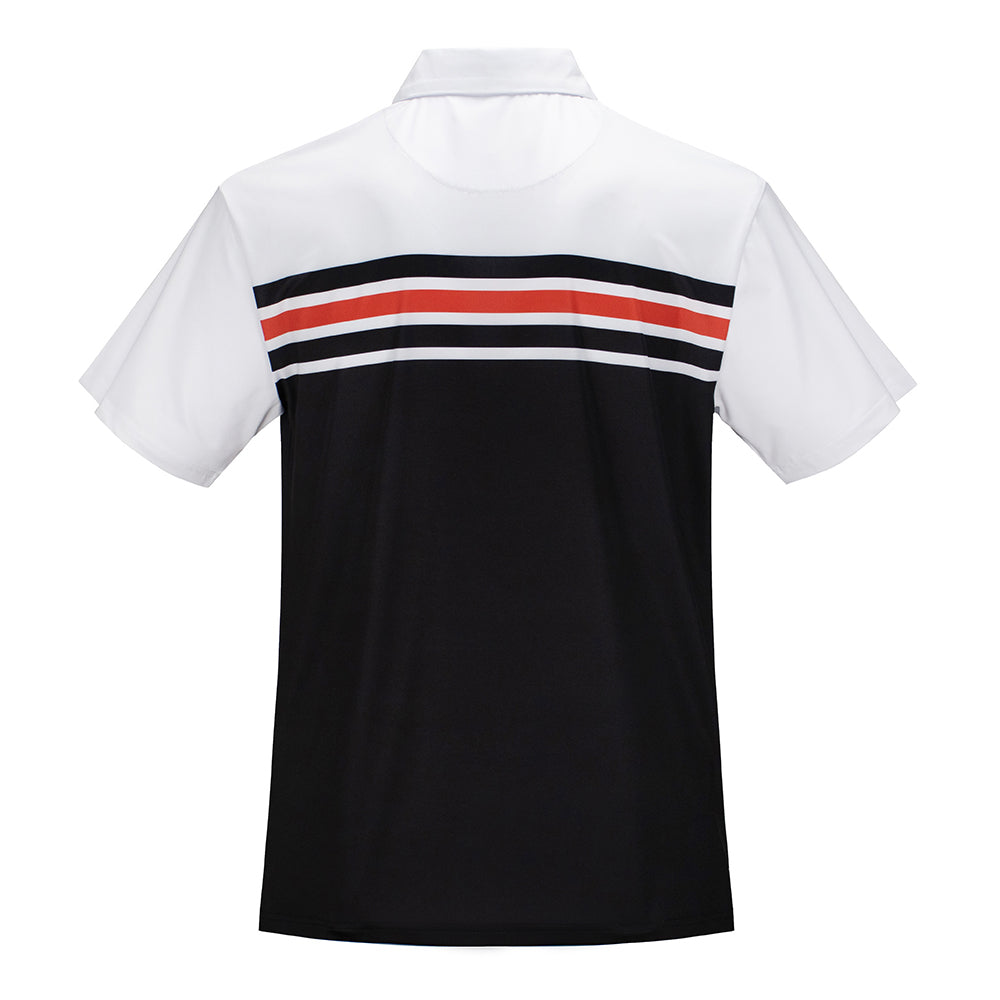 GD Dry Fit Polo Space Your Face in Black and Red Stripes - Section 119