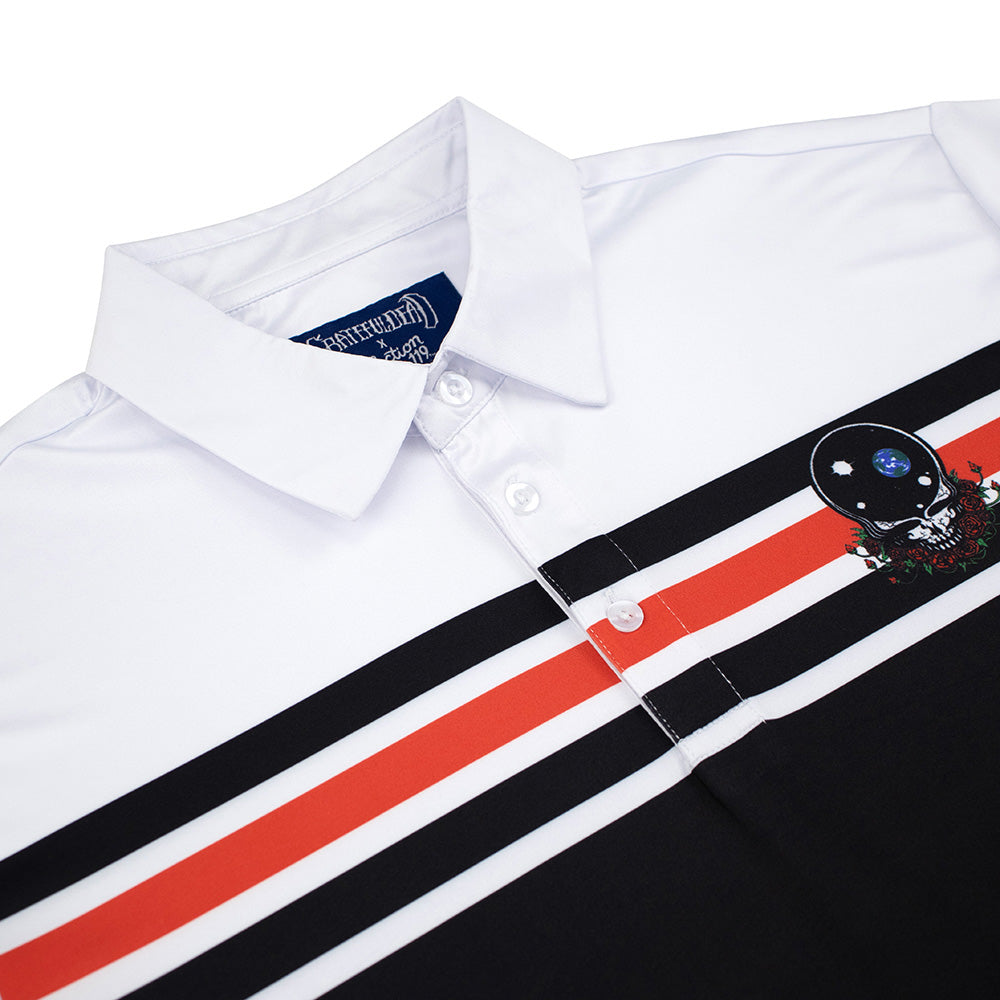 GD Dry Fit Polo Space Your Face in Black and Red Stripes - Section 119