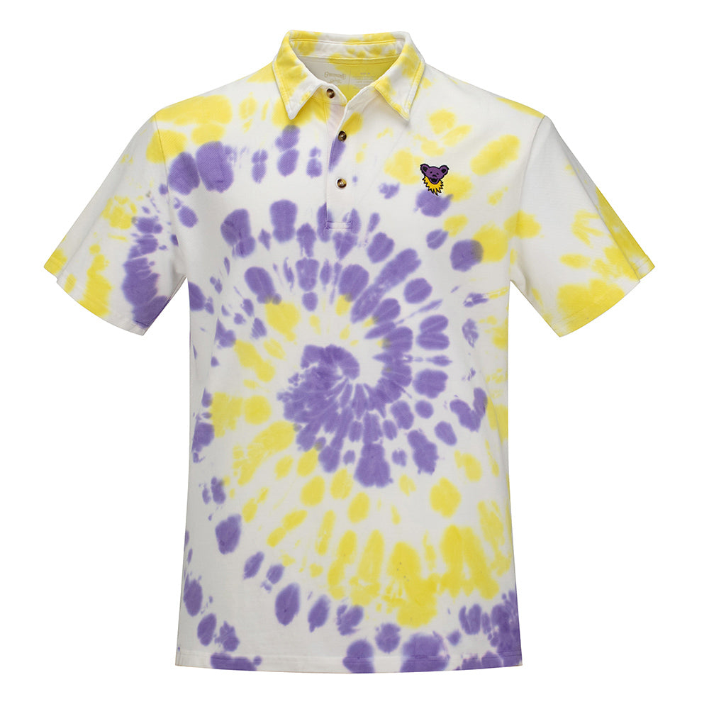 GD Cotton Polo Purple Bear Head Tie Dye - Section 119