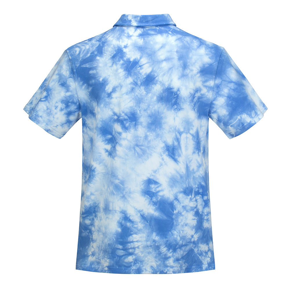 GD Cotton Polo Green Bear in Blue Tie Dye - Section 119