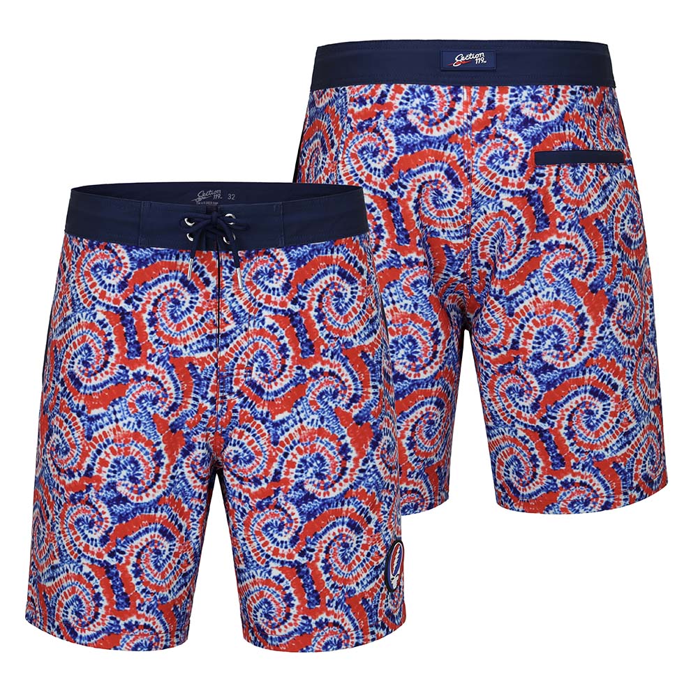 Grateful Dead Hybrid Board Shorts Tie Dye Steal Your Face - Section 119