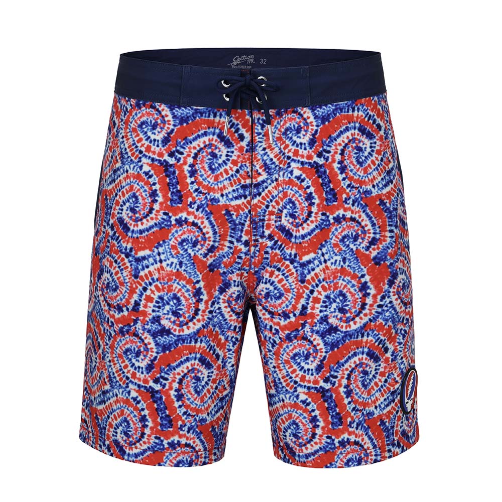 Grateful Dead Hybrid Board Shorts Tie Dye Steal Your Face - Section 119