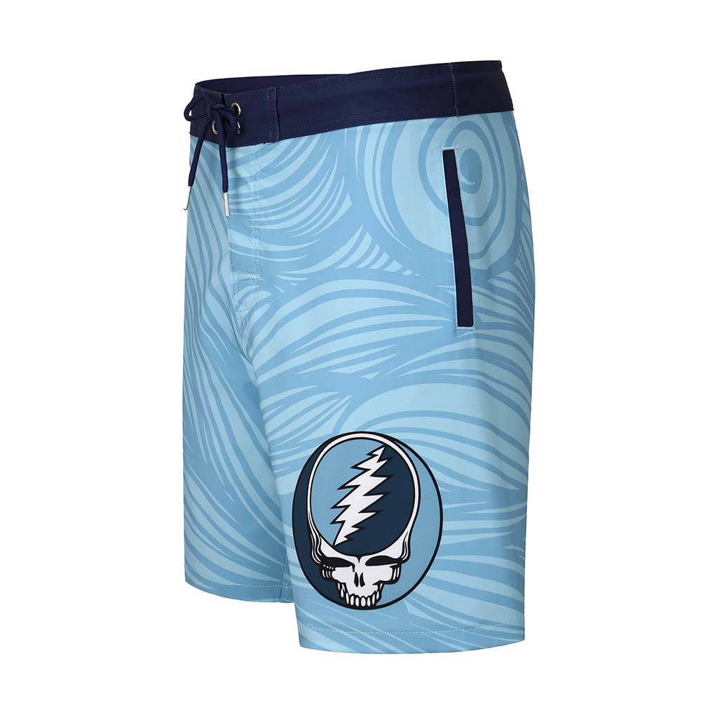 Grateful Dead Big and Tall Board Shorts Blue Spiral Stealie - Section 119