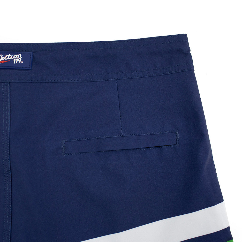 Grateful Dead Board Shorts Navy Turtle with White and Green Stripes - Section 119