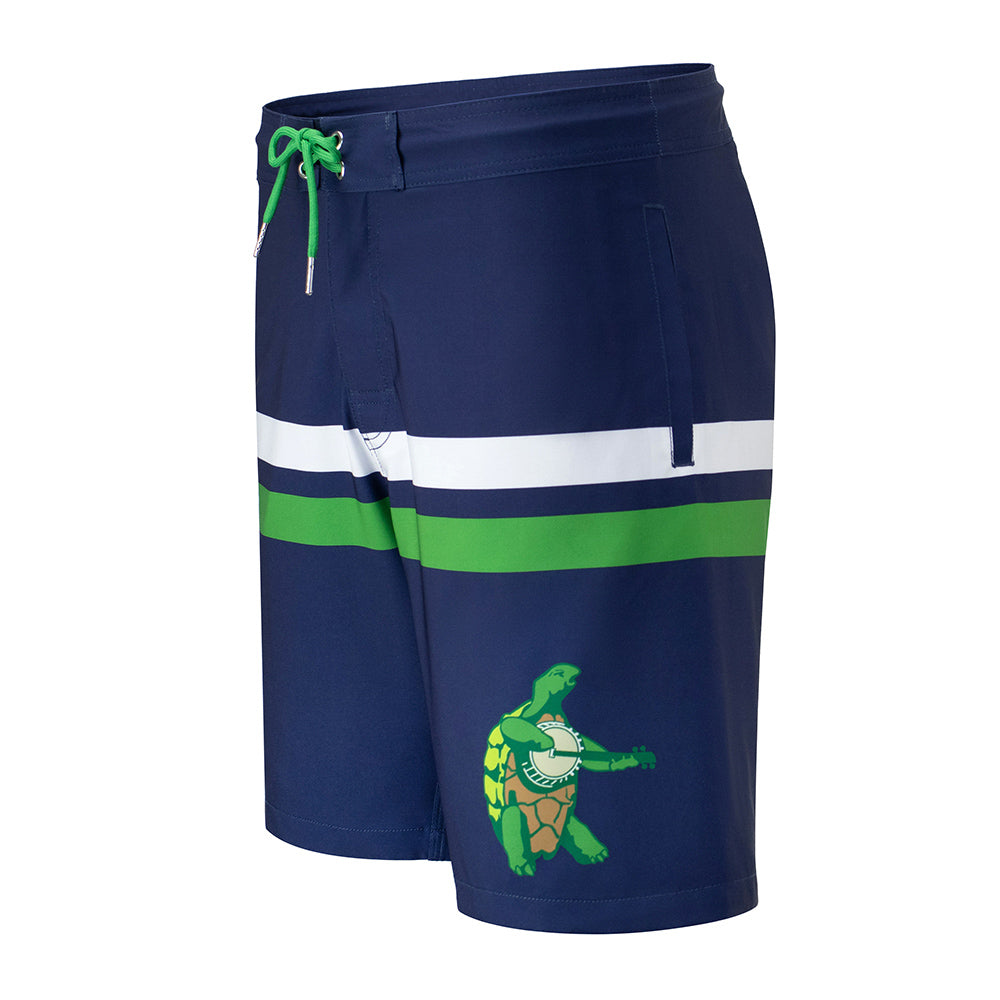Grateful Dead Board Shorts Navy Turtle with White and Green Stripes - Section 119