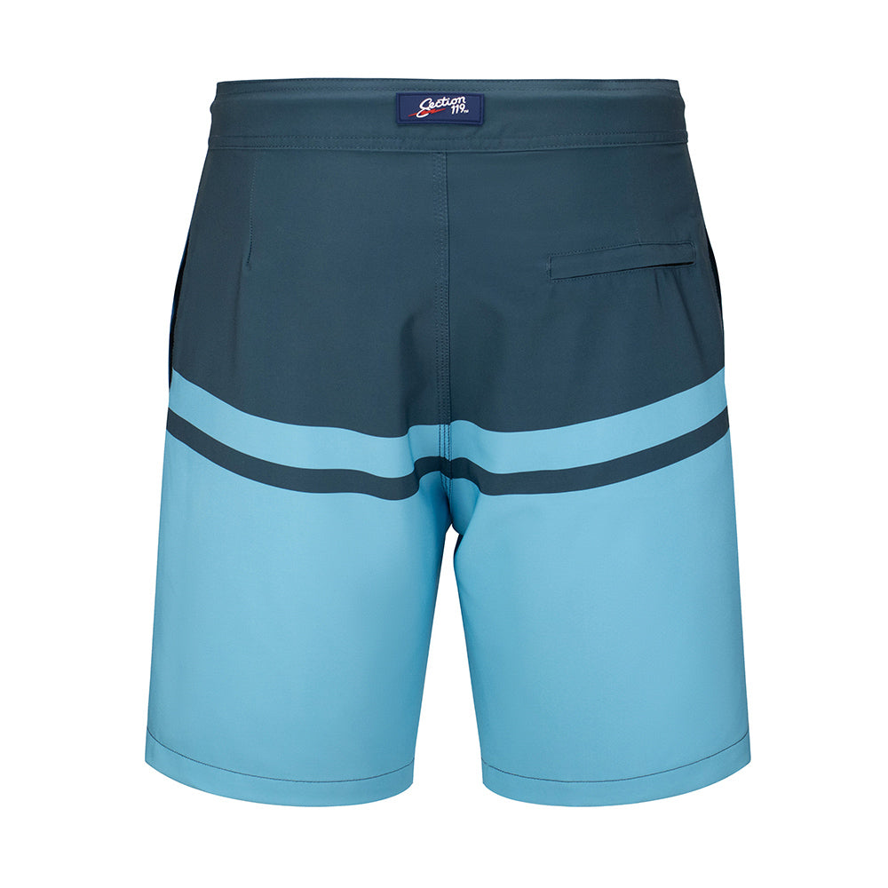 Grateful Dead Board Shorts Skeleton in Teal Stripe - Section 119