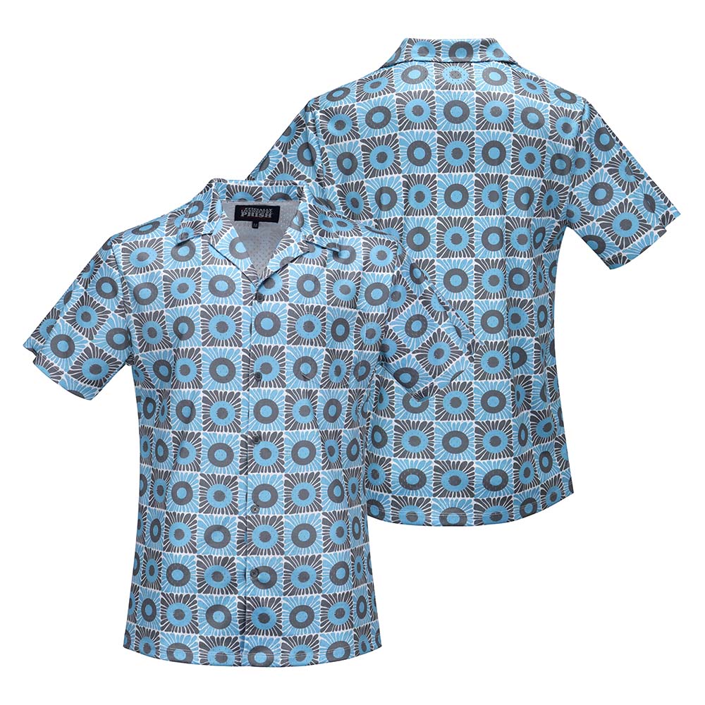 Phish Mesh Grey & Blue Button Down - Section 119
