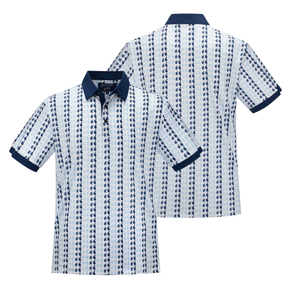 Grateful Dead | Performance Polo | All over Turtles in White and Blue - Section 119