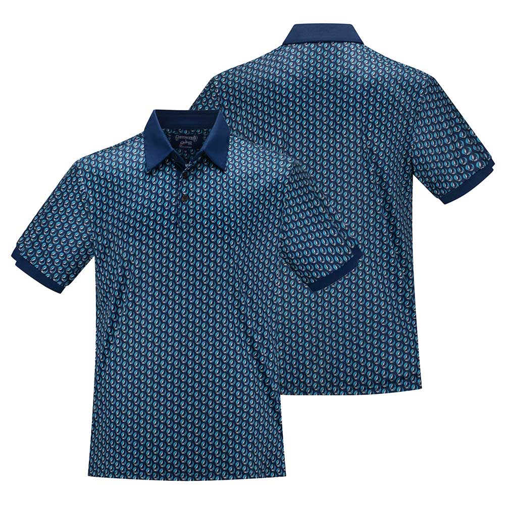 Grateful Dead | Performance Polo | All over Stealie in Navy - Section 119