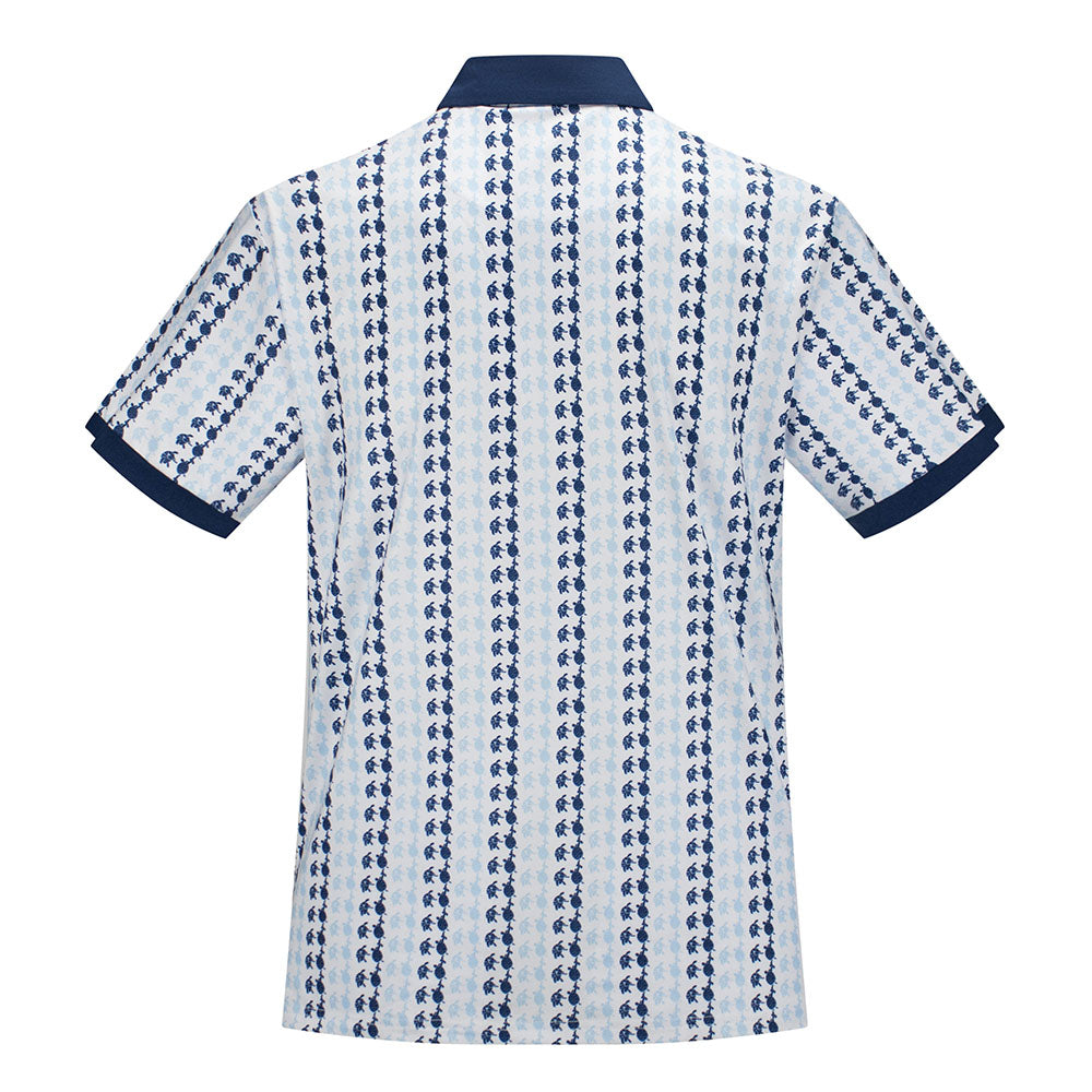 Grateful Dead | Performance Polo | All over Turtles in White and Blue - Section 119