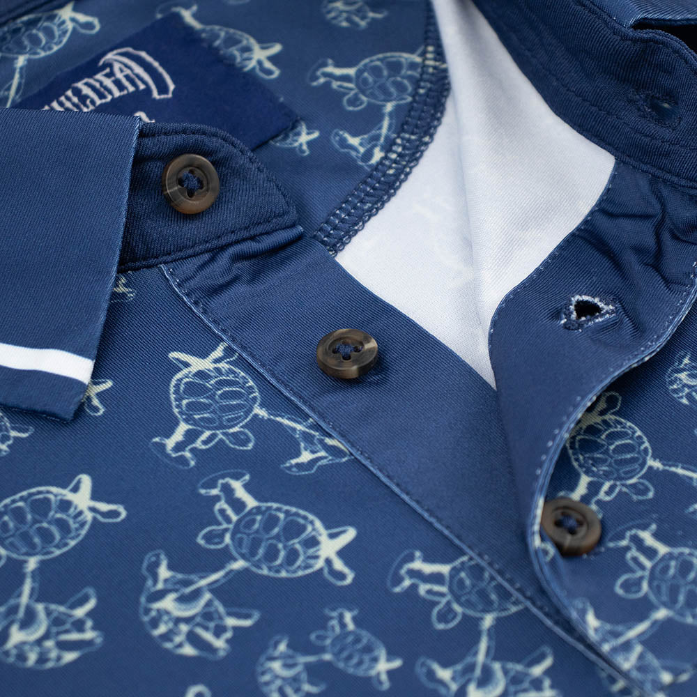 Grateful Dead Performance Polo All over Turtles in Navy - Section 119