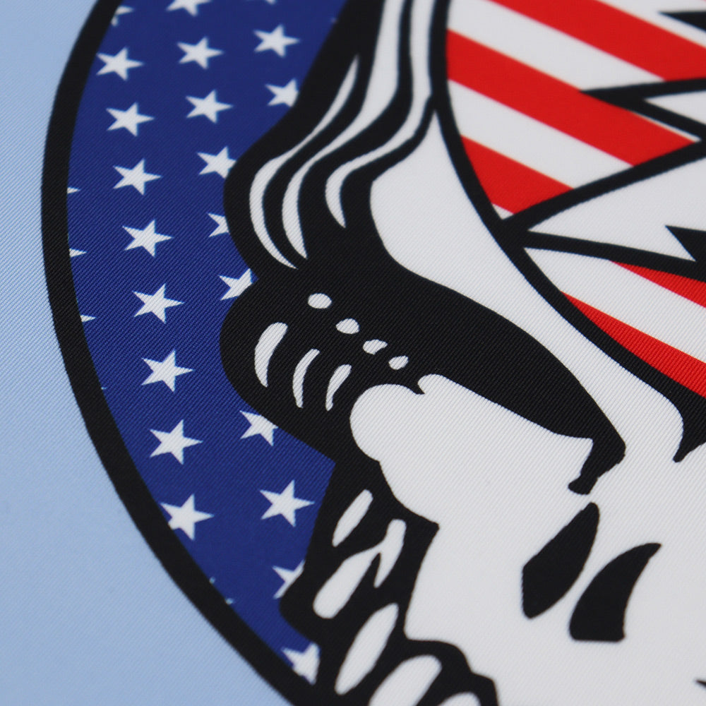 Grateful Dead Lightweight Pullover Hoodie Flag Stealie in Light Blue - Section 119