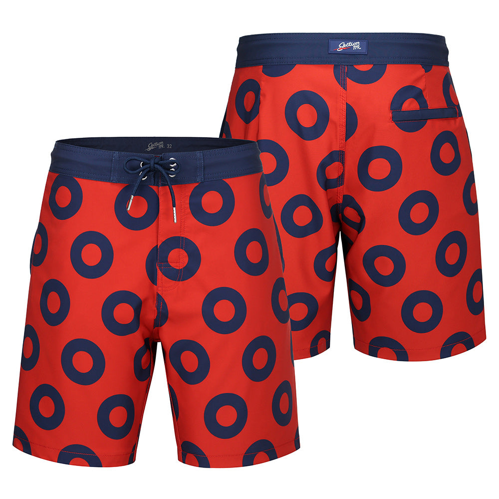 Phish Board Shorts Red & Navy - Section 119