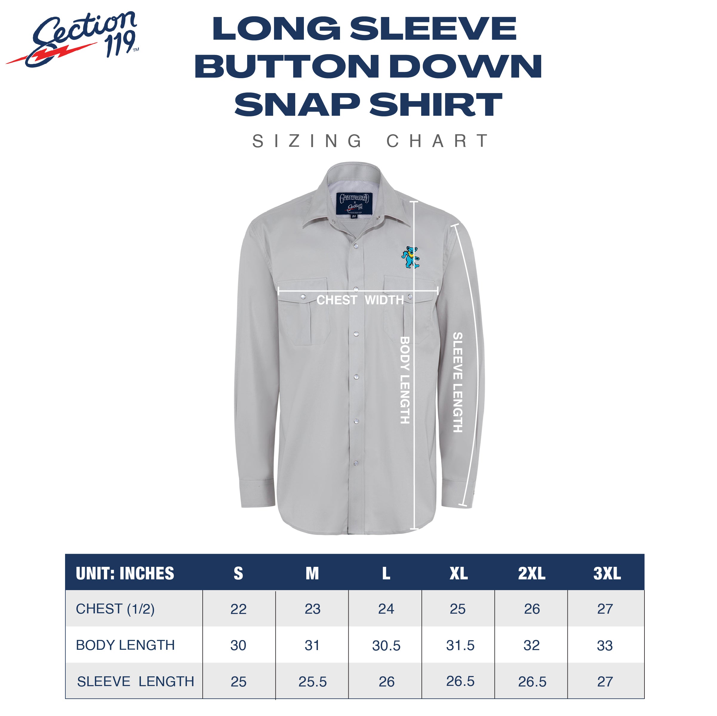 Grateful Dead LSBD SNAPSHIRT STEALIE IN BLACK - Section 119