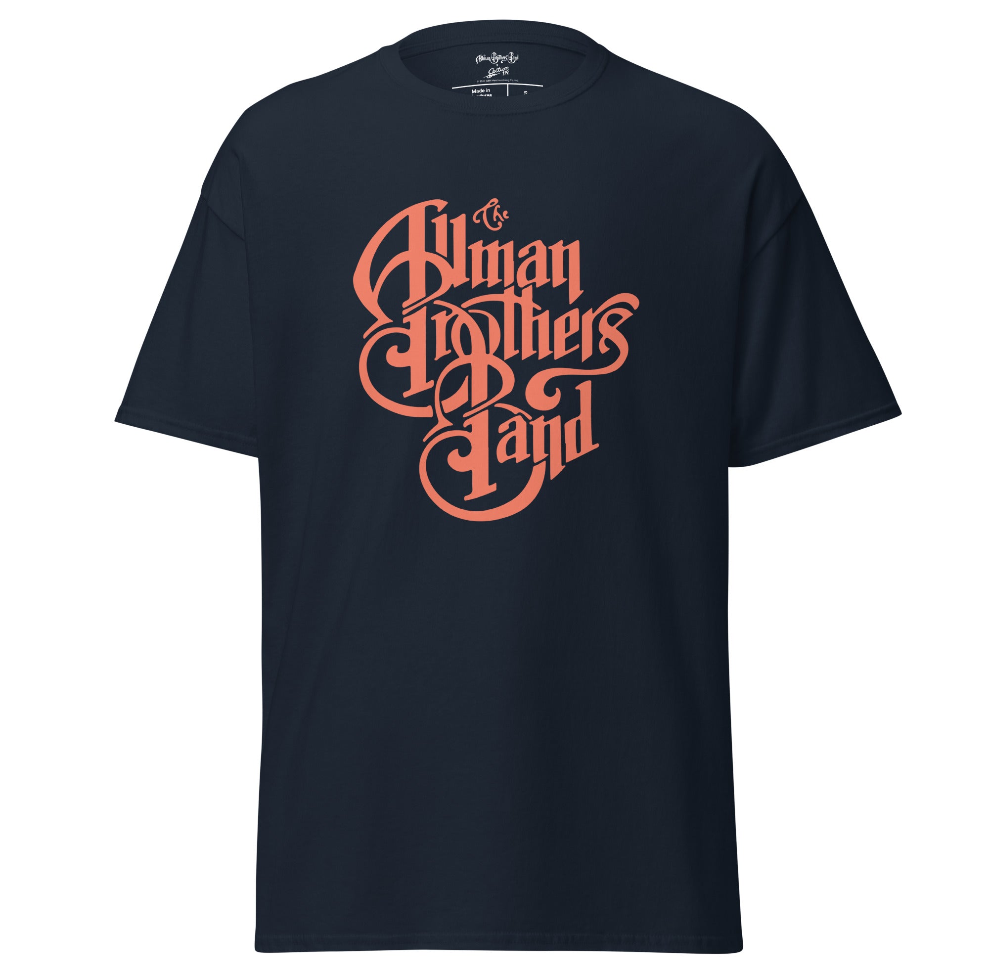 The Allman Brothers Eco T-Shirt  Band Logo Orange in Navy - Section 119