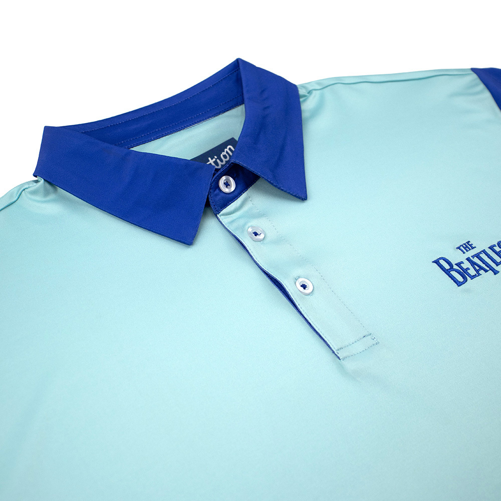 The Beatles Dry Fit Polo Band Logo Light Blue - Section 119