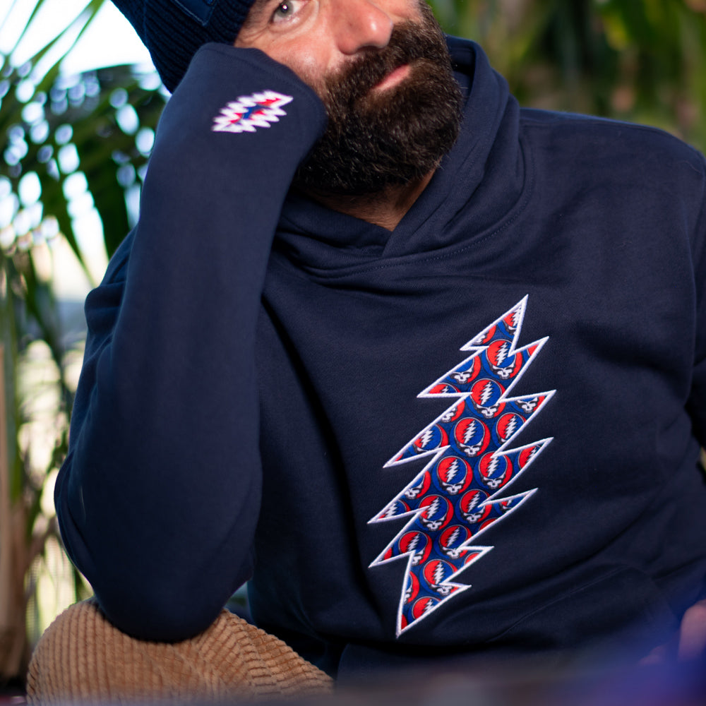 Grateful Dead Super Heavyweight Stealie Bolt In Navy - Section 119