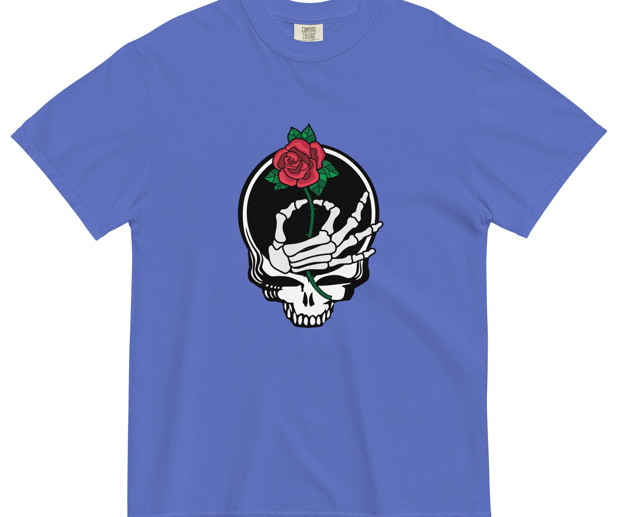 Grateful Dead | Pigment Dye Oversize Cotton Tee | A Rose For You Dead Head Canoe - Section 119