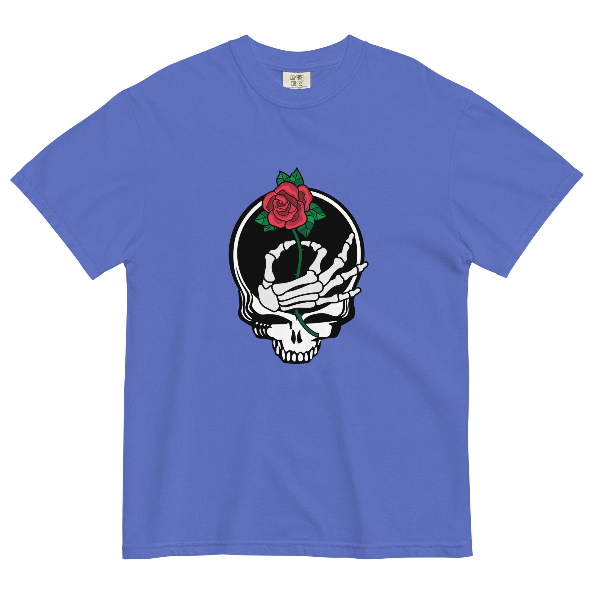 Grateful Dead | Pigment Dye Oversize Cotton Tee | A Rose For You Dead Head Canoe - Section 119