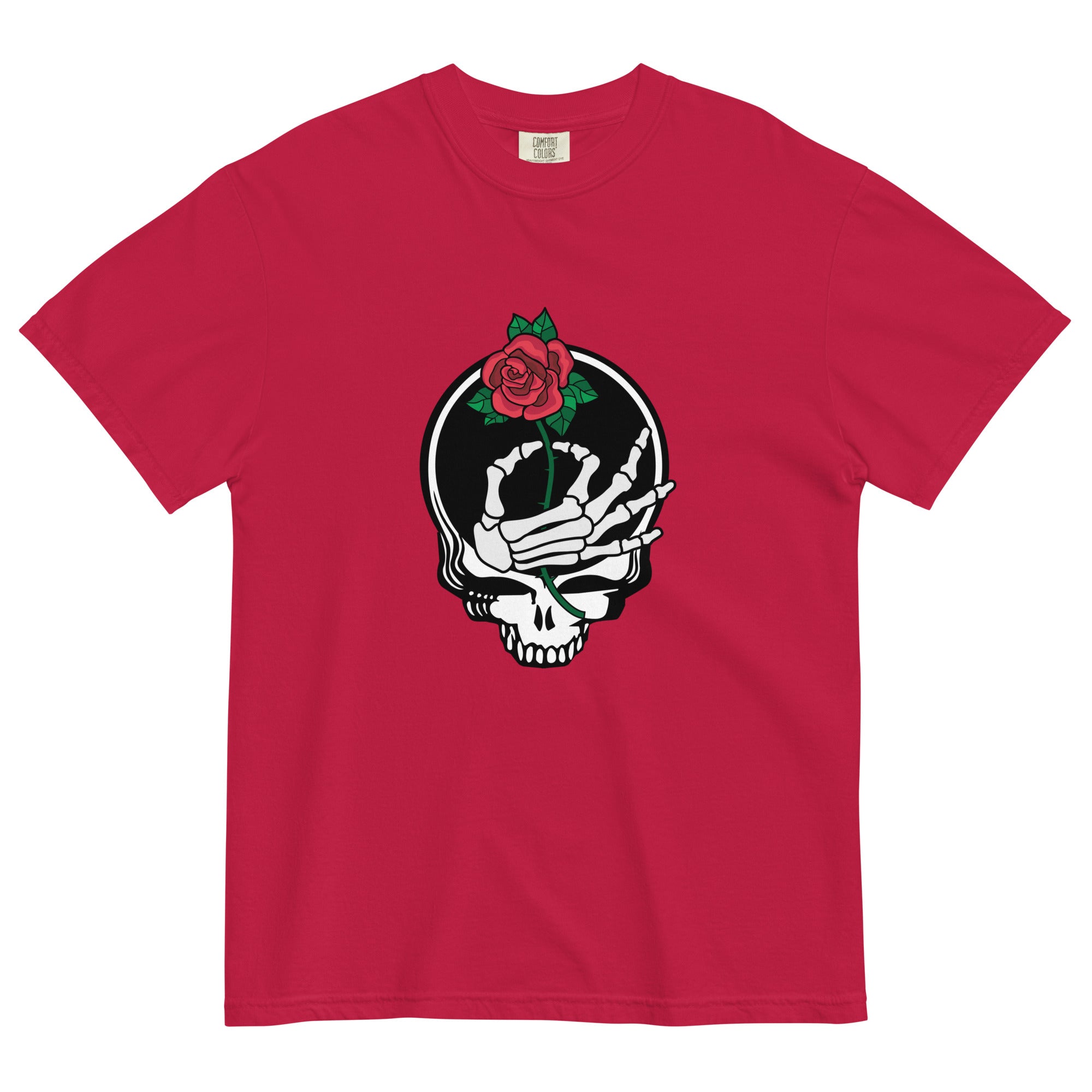 Grateful Dead | Pigment Dye Oversize Cotton Tee | A Rose For You Dead Head Canoe - Section 119