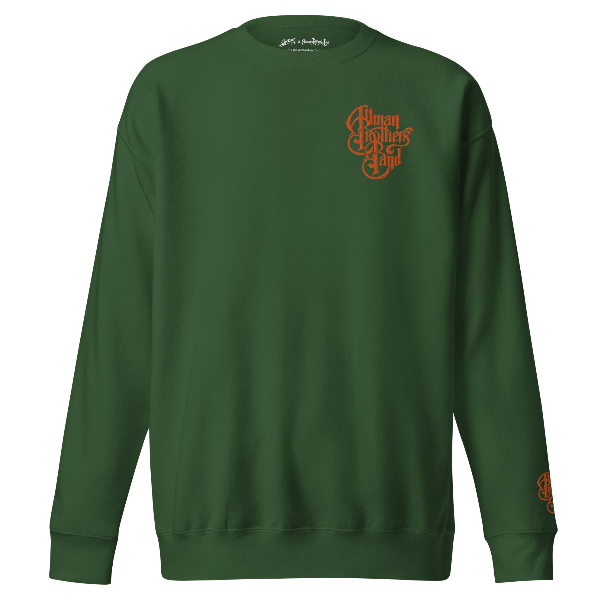 The Allman Brothers Band Classic Embroidered Crew in Green - Section 119